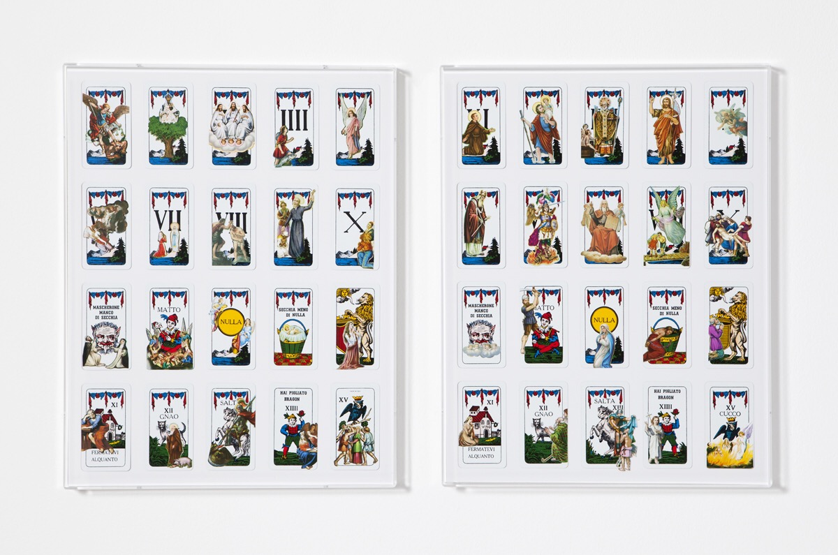 Angelo Formica, Cucù, collage on forex in case, 2013, Galleria Toselli
