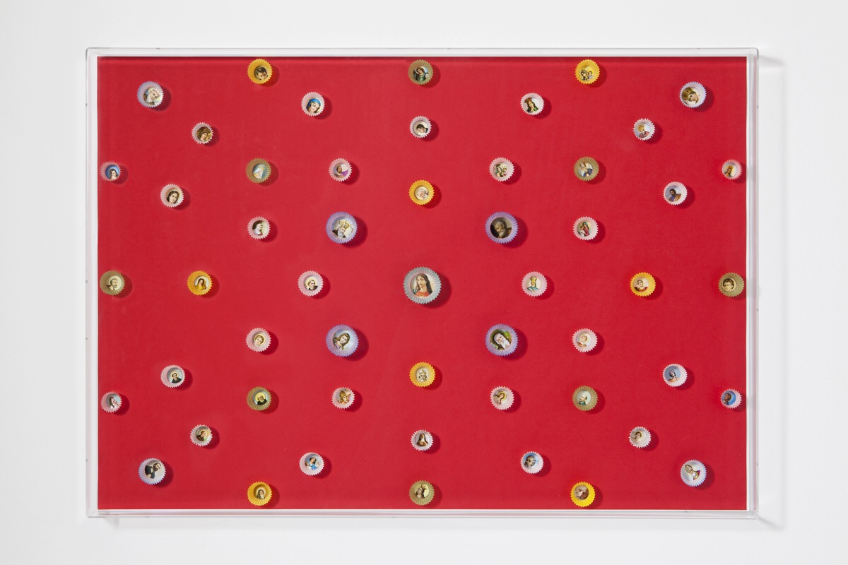 Angelo Formica, Dolce paradiso, collage on forex in case, 2011, Galleria Toselli